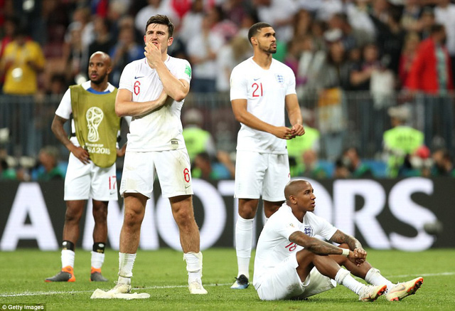 Các cầu thủ tuyển Anh tỏ ra khá thất vọng sau thất bại trước Croatia